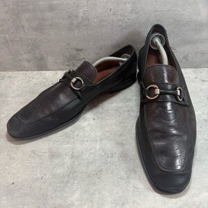 MAGNANNI Diago Horse Bit Loafer Dress Shoes Black Leather Men’s US 12 EU 45